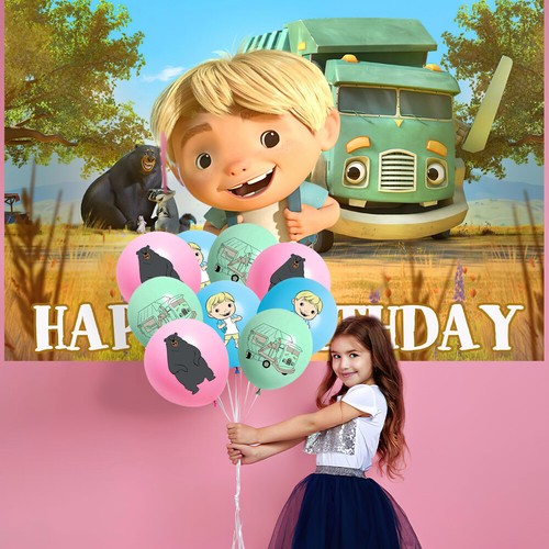 Trash Truck Party Supplies Set Balloons Cake Toppers Plates Banner Birthday Gift - 第 8/8 張圖片