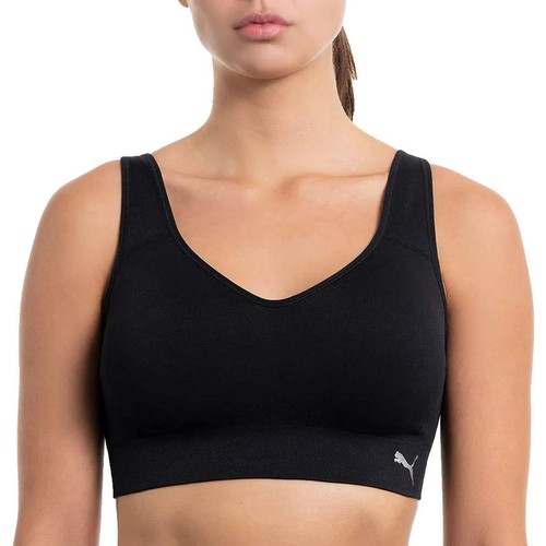 PUMA 2 Pack Seamless Sports Bra, White/Black, Medium - Picture 3 of 4