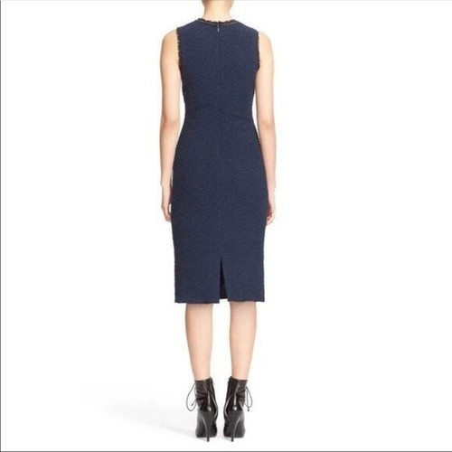 Vestido vaina de tweed Rebecca Taylor con hebilla azul marino 8 - Imagen 2 de 7