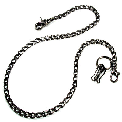 DK Basic einfache starke Biker Trucker Schlüssel Jeans Geldbörse Kette (30'') schwarz CS24BLK