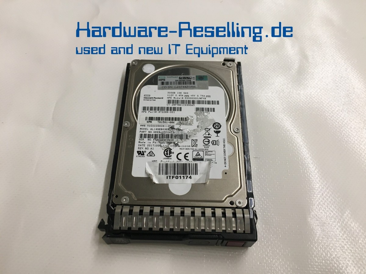 HPE 300GB HDD 12G SAS 10K 2,5 EG000300JWFVB 872286-001 872483-002 872735