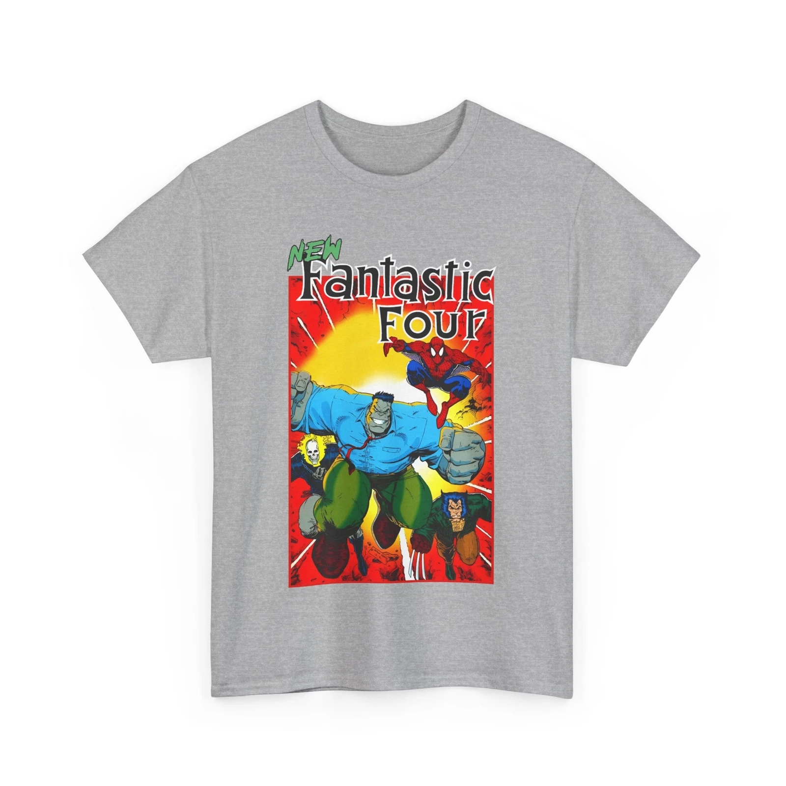 New Fantastic Four T-Shirt - Arthur Adams Art - Wolverine, Spider-Man, Hulk