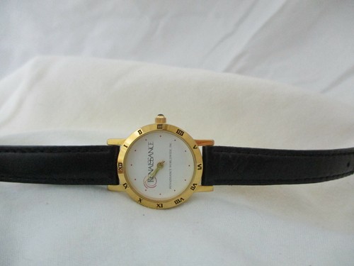 Renaissance Worldwide Inc. Black & Gold Toned Wristwatch w/ Adjustable Band - Picture 10 of 12