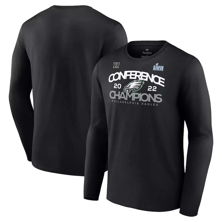 Футболка с длинным рукавом Nike Youth Philadelphia Eagles 2022 NFC Champions, черная, XL
