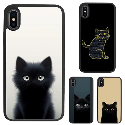 Trendy Case silhouetted black cat For Samsung Galaxy Huawei PURA 70