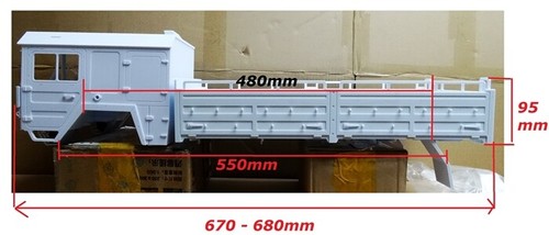 1/10 MAN 6x6 Scale Cargo Truck Plastic Body Shell ** Unpainted ** NEW - Picture 3 of 11
