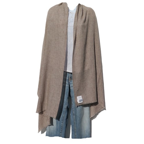 Cashmere | Himalayan| Shawl | 1Ply| 2 Paddle | Handloomed Light Brownish & Gray - Picture 2 of 5