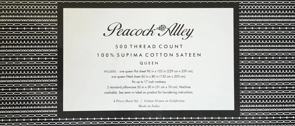 Sábanas Peacock Alley 500TC 100% ALGODÓN SUPIMA - Queen - Gris Foto 2 de 2