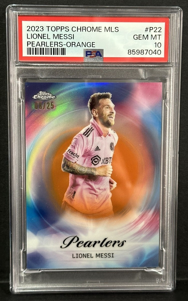 2023 Topps Chrome MLS Lionel Messi Pearlers Case Hit Orange /25