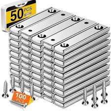 Strong Neodymium Rectangular Magnets 50Pack, 2.36" x 0.53" x 0.20" 80LBS Pull...