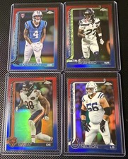 (4) 2025 Topps Chrome Red White Blue - McMillan, Shaheed, Sweat, Nelson