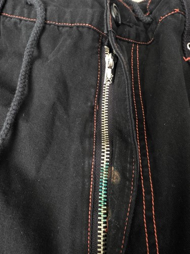Pantaloni vintage Tripp NYC Daang Goodman gamba larga gotici borchie catene uomo 2XL teschi Y2K - Foto 8 di 17
