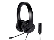 Monoprice WFH 3.5mm USB Wired On-Ear Web Meeting Headset USB In-line Controller