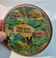 Vtg 3” 1980s Pizza Hut TEENAGE MUTANT NINJA TURTLES Lenticular Button Pin TMNT