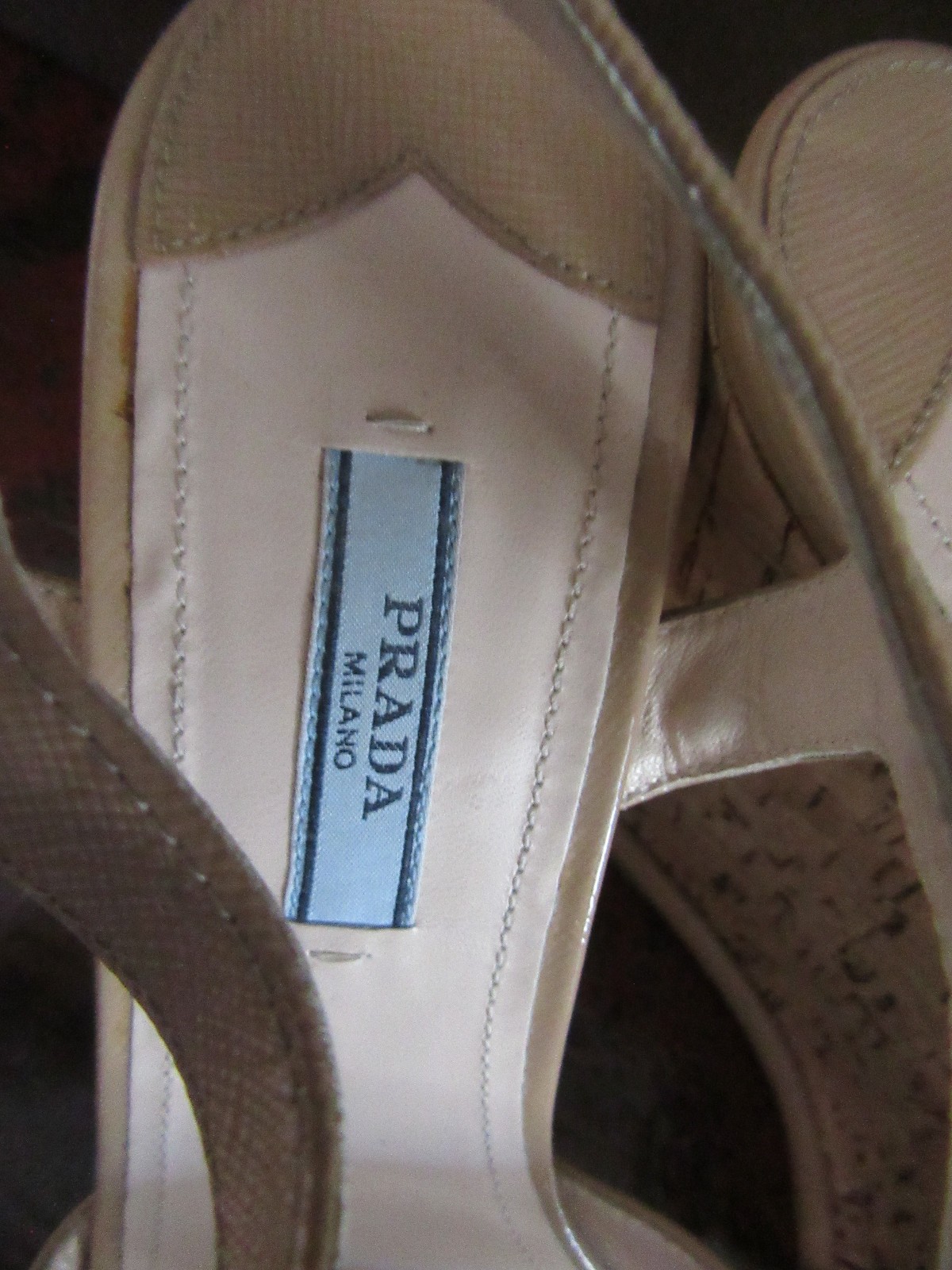 NEW PRADA Saffiano Platform Wedge Cork Sandals Black US 10 EU 40 thumbnail 7