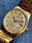 Seiko 5H23-7D40 ChronoQuartz Watch 38mm Gold Dial Vintage Japan Rare