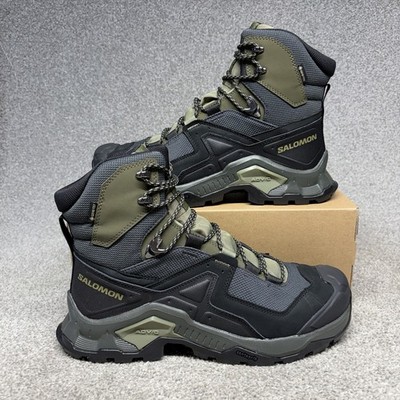 Salomon Quest Element Mid GTX Waterproof Boots Men Size 9 Black Green Gore-Tex