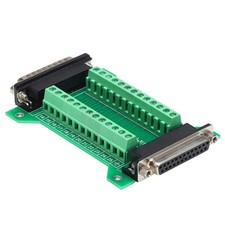 Jienk 1Pcs DB25 Male to Female Terminal Breakout Board, RS232 D-SUB Serial to...