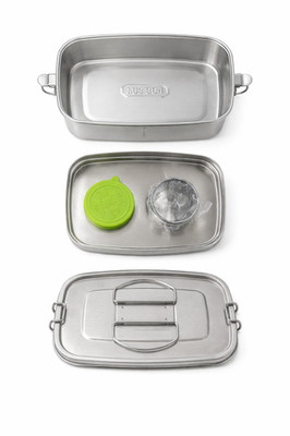 2 in 1 Staineless Steel Lunch Box with Air Relief Valve and Sauce Pod - NEW