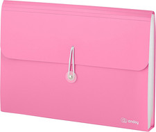 Accordion File Organizer Pink, 7 Pocket Expanding File and Cover Folder