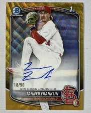 2025 Bowman Draft Chrome Tanner Franklin Gold Wave Auto /50 #CPA-TF Cardinals