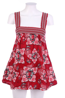 3 SUISSES Blusentop Bluse Top Baumwolle Blumen Print S rot