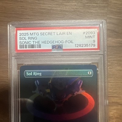 2025 MTG Secret Lair Sonic The Hedgehog Sol Ring Foil PSA 9 Gem