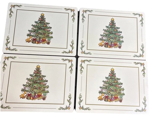 4 Pimpernel Premier Collection Heiligabend Tischsets mit Korkunterlage 11,75 x 15,75 Zoll - Bild 5 von 12