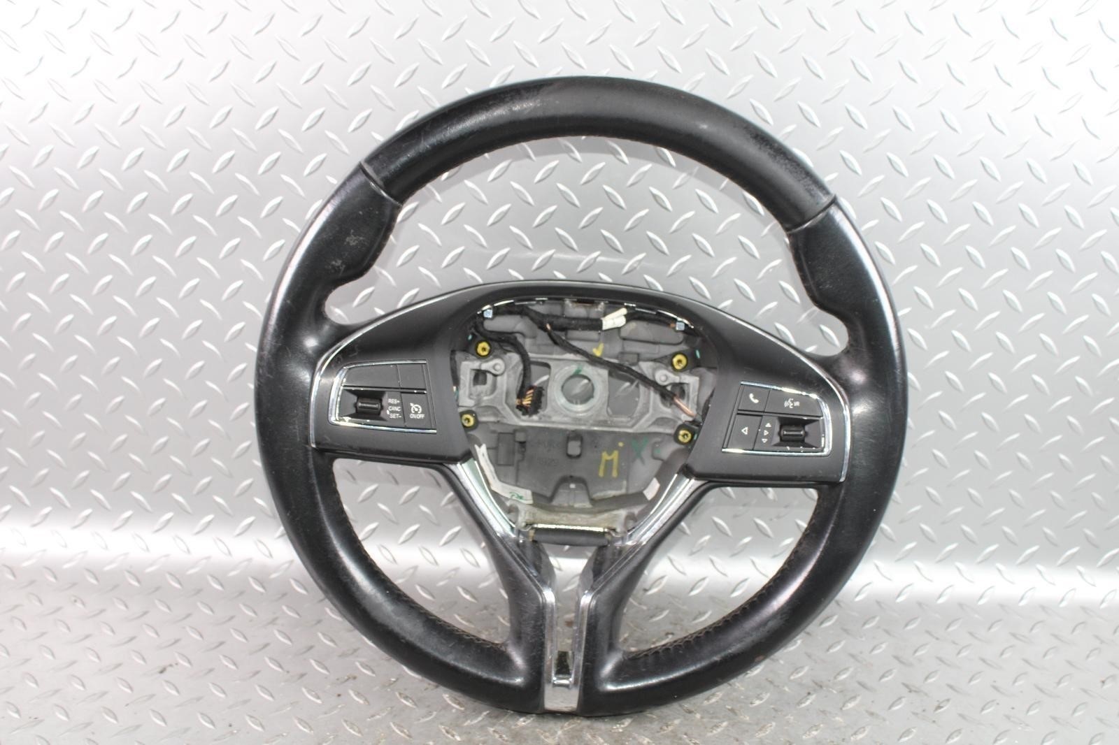 14-17 Ghibli *WORN* Black Leather Driver Column Steering Wheel W/ Controls WTY