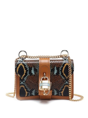Chloe Aby mini shoulder bag snake leather faded blue brand new