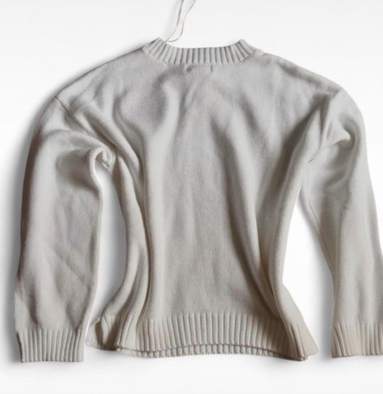 Women's Cozy Knit Pullover Sweater with Pink Smiley Face Detail, photo 3