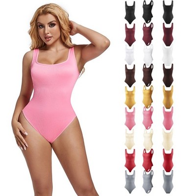 Comfort Bodysuit Shapewear Tummy Control Full Body Shaper Tank Tops Wide Straps