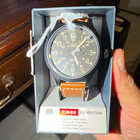 Timex Expedition Men’s Quartz Watch 50m Black Dial Date Brown Leather Strap — photo 1