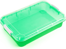 15Inch Portable Sensory Bin Play Tray with Lid, Fill with Water, Sand, Beads and