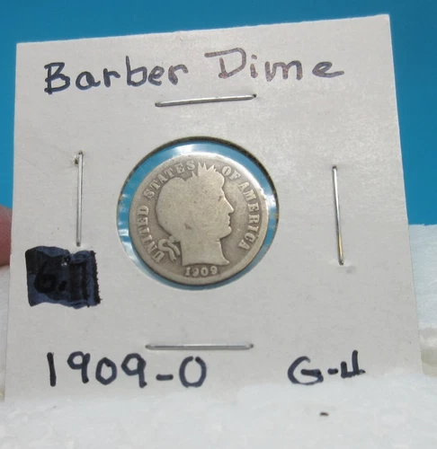 1909-D BARBER DIME 90% Silver / Good, Circulated Condition