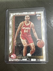 2025-26 Topps Basketball Asa Newell #223 RC Rookie Diamante Hawks Card Foil