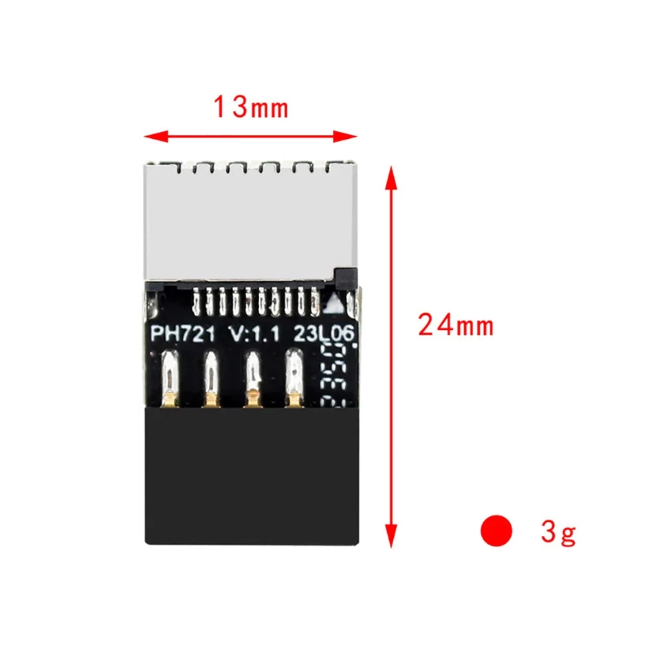 USB 3.0 9-poliger Stecker Adapter auf Typ e Buchse für Mainboard - Bild 3 von 4