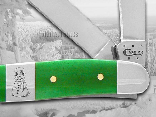 Astuccio xx Coltello Stockman Medio Natale Osso Verde Brillante Pupazzo di Neve Tasca 65581 - Foto 4 di 4