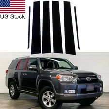 6pcs Glossy Black Pillar Posts Covers Door Trim For TOYOTA 4RUNNER 2010-2023
