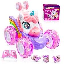 Unicorn Remote Control Car for Girls, 360  Rotating 4WD Stunt RC Cars with