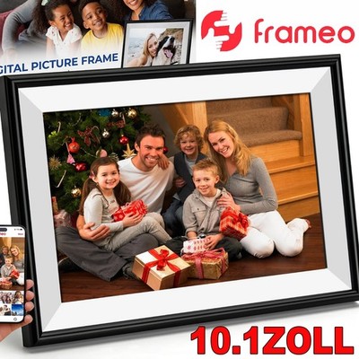 Digitaler Bilderrahmen 10,1 Zoll Frameo WLAN IPS-Touchscreen Foto Rahmen 32GB DE