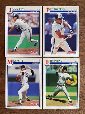 4 Original Score 1991 Baseball Sammelkarten aus den USA