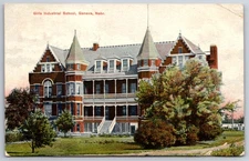Geneva Nebraska~Girls Industrial School for Juvenile Delinquents~1908 Postcard