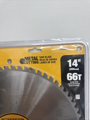 Dewalt 14" 355mm 66 Carbide Teeth 1" Arbor 50% Longer Life Steel DWA7747 New - Picture 6 of 8