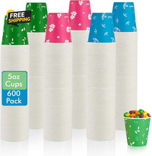 600 Pack 5 Oz Paper Cups, Colorful Disposable MouthwashCups