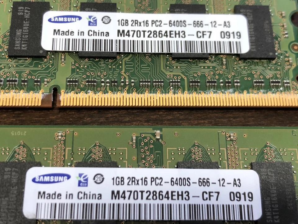 Samsung 2 @ 1 gb PC2 - 6400 RAM / Memory - Image 2 of 3