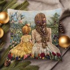 2 X Two Girls Floral Cushion Covers Decorative Cushions - Christmas Deal.