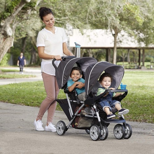 Graco DuoGlider Double Stroller | Lightweight with Tandem Seating, Glacier - Picture 12 of 13