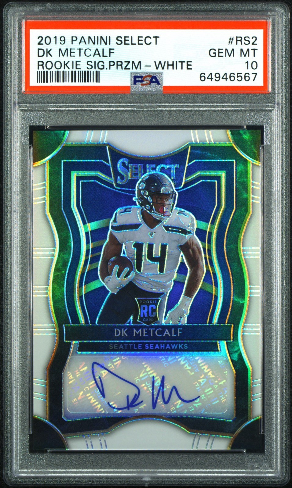 2019 Select DK Metcalf Rookie Auto White Prizm /20 PSA 10 Pop 3 Seahawks SSP RC