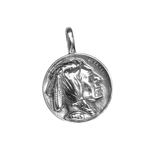 925 Sterling Silver Native American Chief Pendant - Picture 3 of 4
